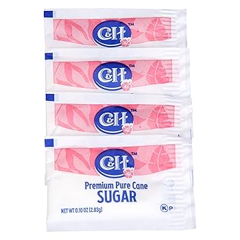 セルディアプレーン10袋✖️4 Amazon.com: C&H Premium Pure Cane Sugar Packets, 0.10 Ounce